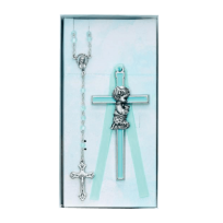 Children's Boxed Crib Cross And Rosary Sets